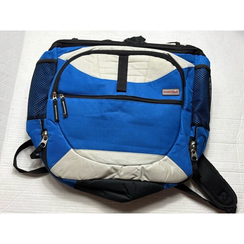 Track Pack Insulated Cooler Backpack Blue Gray Black Picnic Camping Tailgating